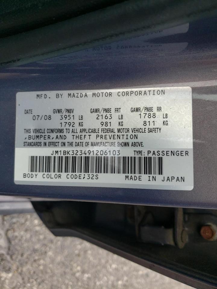 Photo 20 from auction – 2009 MAZDA 3 S with VIN JM1BK323491206103
