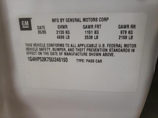 Photo 10 from auction – 2005 BUICK LESABRE CU with VIN 1G4HP52K75U246193