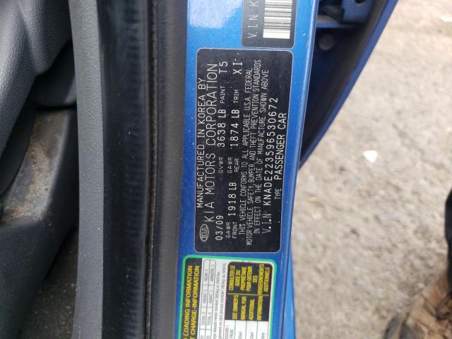 Photo 10 from auction – 2009 KIA RIO with VIN KNADE223596530672