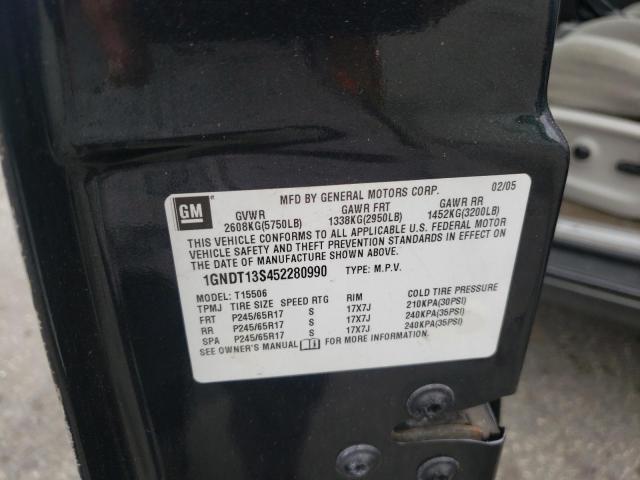 Photo 10 from auction – 2005 CHEVROLET TRAILBLAZE with VIN 1GNDT13S452280990