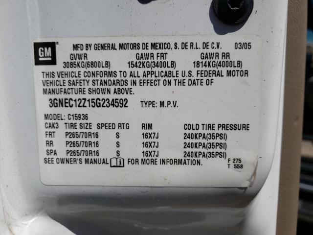 Photo 10 from auction – 2005 CHEVROLET AVALANCHE with VIN 3GNEC12Z15G234592