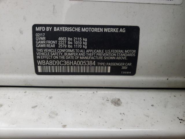 Photo 10 from auction – 2017 BMW 330 XI with VIN WBA8D9C36HA005384