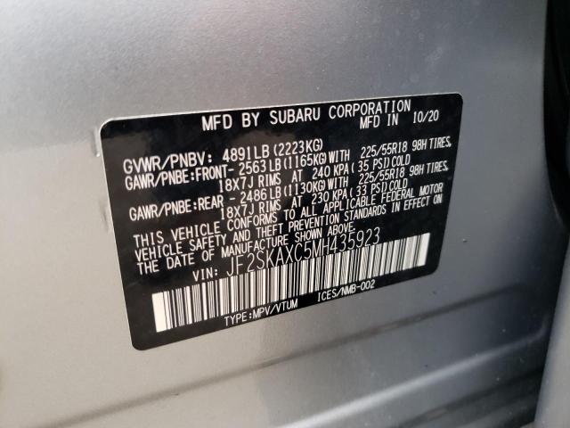 Photo 10 from auction – 2021 SUBARU FORESTER T with VIN JF2SKAXC5MH435923