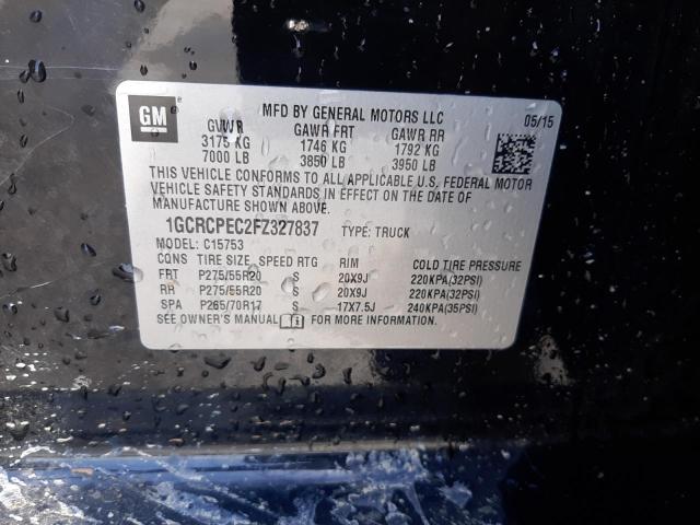 Photo 10 from auction – 2015 CHEVROLET SILVERADO with VIN 1GCRCPEC2FZ327837