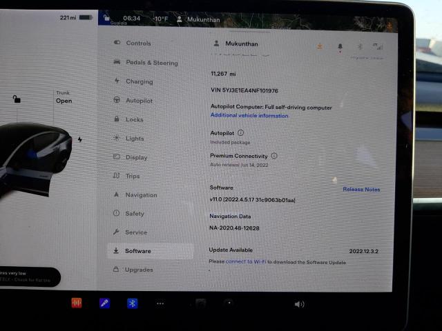 Photo 8 from auction – 2022 TESLA MODEL 3 with VIN 5YJ3E1EA4NF101976