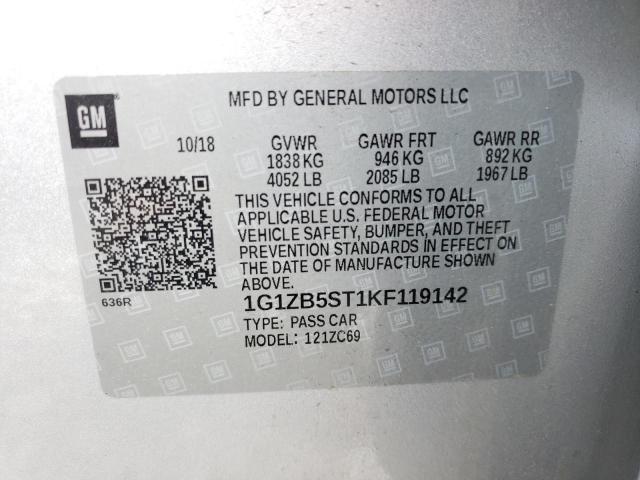 Photo 10 from auction – 2019 CHEVROLET MALIBU LS with VIN 1G1ZB5ST1KF119142