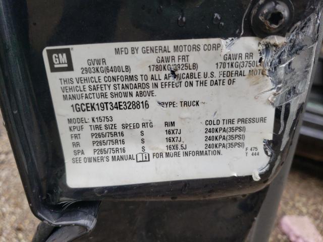 Photo 10 from auction – 2004 CHEVROLET SILVERADO with VIN 1GCEK19T34E328816