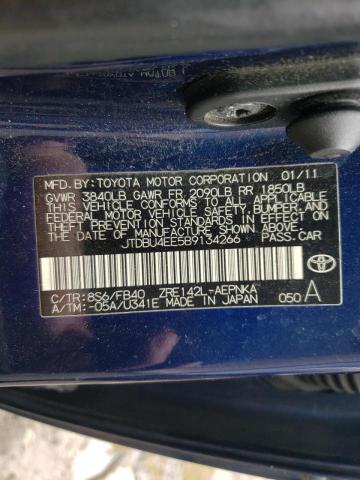 Photo 10 from auction – 2011 TOYOTA COROLLA BA with VIN JTDBU4EE5B9134266