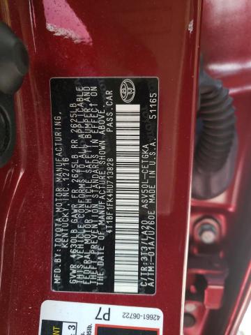 Photo 10 from auction – 2017 TOYOTA CAMRY with VIN 4T1BF1FK4HU713828