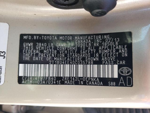 صورة رقم 10 من المزاد - 2013 TOYOTA COROLLA BA مع VIN 2T1BU4EE4DC035788
