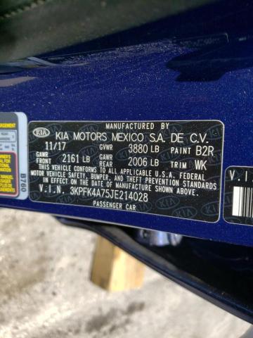 Photo 10 from auction – 2018 KIA FORTE LX with VIN 3KPFK4A75JE214028