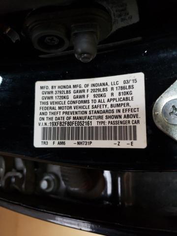 Photo 10 from auction – 2015 HONDA CIVIC EX with VIN 19XFB2F80FE052161