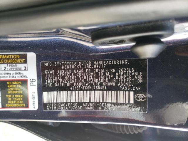 Photo 10 from auction – 2017 TOYOTA CAMRY LE with VIN 4T1BF1FK0HU768454