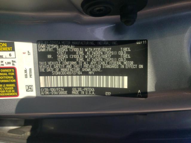 Photo 10 from auction – 2011 TOYOTA SIENNA LE with VIN 5TDKK3DC4BS127164