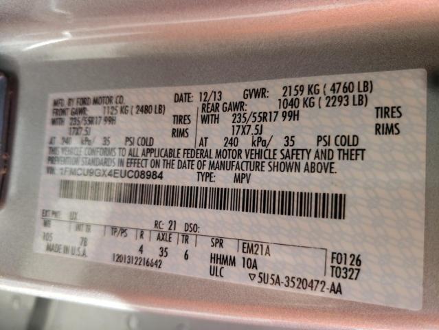 Photo 10 from auction – 2014 FORD ESCAPE SE with VIN 1FMCU9GX4EUC08984