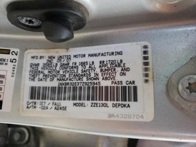 Photo 10 from auction – 2007 TOYOTA COROLLA CE with VIN 1NXBR32E37Z925945