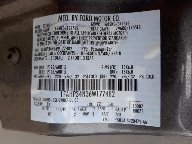 Photo 10 from auction – 2006 FORD FOCUS with VIN 1FAHP34N36W177482