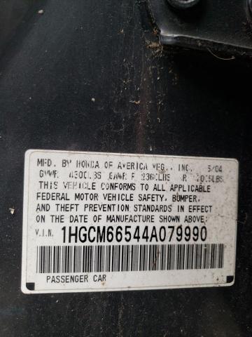 HONDA ACCORD EX 2004 with VIN 1HGCM66544A079990 - Photo from auction