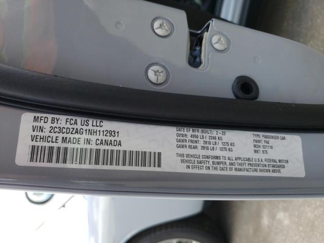 Photo 10 from auction – 2022 DODGE CHALLENGER with VIN 2C3CDZAG1NH112931