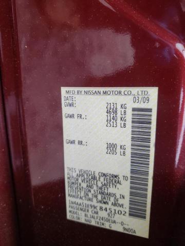 Photo 10 from auction – 2009 NISSAN MAXIMA S with VIN 1N4AA51E99C845102