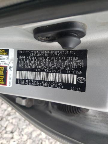 Photo 10 from auction – 2012 TOYOTA CAMRY BASE with VIN 4T1BF1FK4CU027622