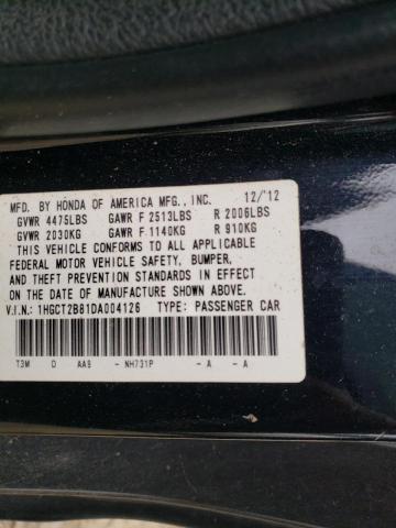 Photo 10 from auction – 2013 HONDA ACCORD EXL with VIN 1HGCT2B81DA004126