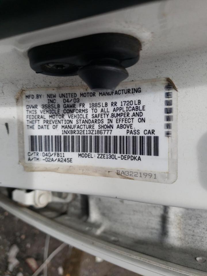 Photo 20 from auction – 2003 TOYOTA COROLLA CE with VIN 1NXBR32E13Z186777