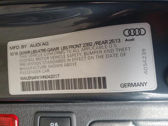Photo 10 from auction – 2017 AUDI A4 PREMIUM with VIN WAUENAF41HN042017