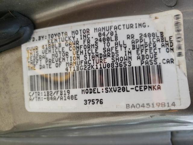 Photo 10 from auction – 2001 TOYOTA CAMRY CE with VIN 4T1BG22K11U083653