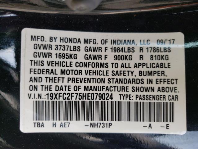 Photo 10 from auction – 2017 HONDA CIVIC EX with VIN 19XFC2F75HE079024