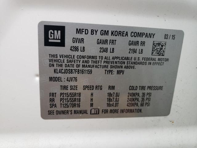 Photo 10 from auction – 2015 BUICK ENCORE PRE with VIN KL4CJDSB7FB161159