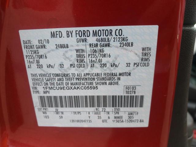 Photo 10 from auction – 2010 FORD ESCAPE LIM with VIN 1FMCU9EGXAKC05595