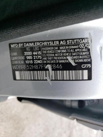 Photo 10 from auction – 2007 MERCEDES-BENZ C 230 with VIN WDBRF52H87F932846