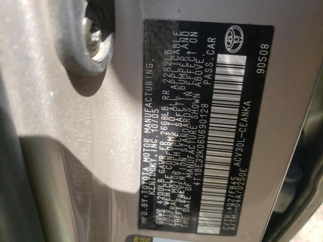 Photo 10 from auction – 2006 TOYOTA CAMRY LE with VIN 4T1BE32K06U690128