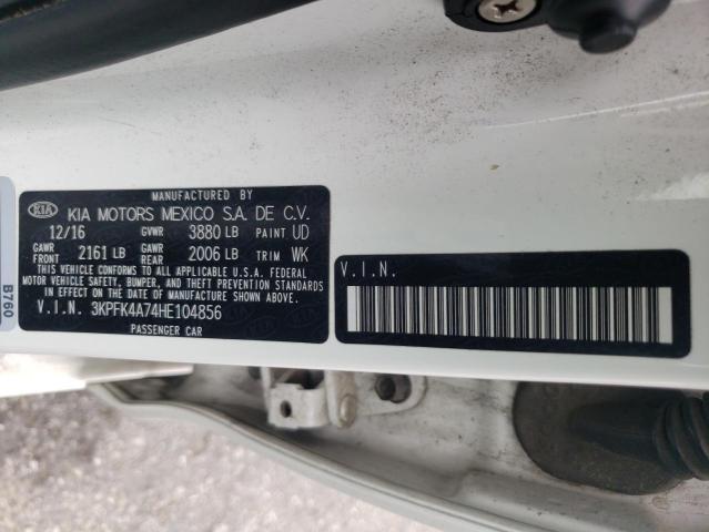 Photo 10 from auction – 2017 KIA FORTE LX with VIN 3KPFK4A74HE104856