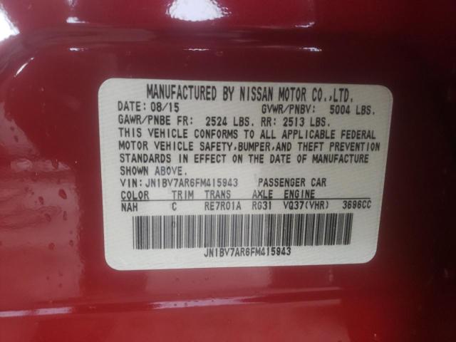 Photo 10 from auction – 2015 INFINITI Q50 BASE with VIN JN1BV7AR6FM415943