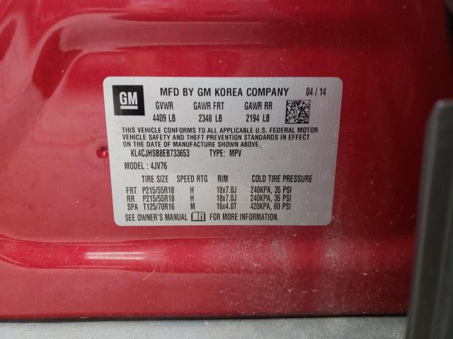 BUICK ENCORE PRE 2014 with VIN KL4CJHSB8EB733653 - Photo from auction