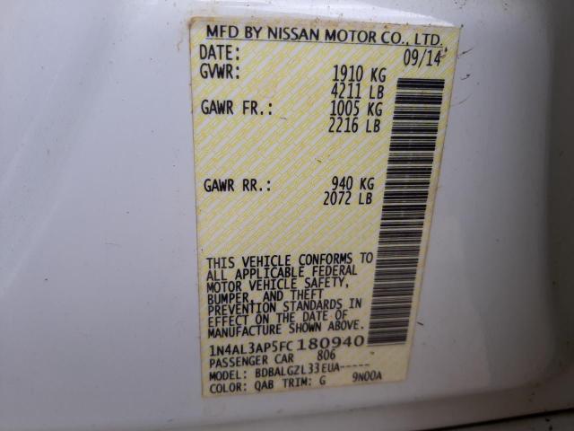 Photo 10 from auction – 2015 NISSAN ALTIMA 2.5 with VIN 1N4AL3AP5FC180940