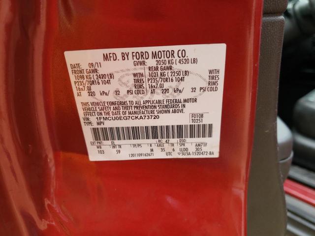 FORD ESCAPE LIM 2012 with VIN 1FMCU0EG7CKA73720 - Photo from auction
