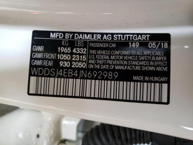 Photo 10 from auction – 2018 MERCEDES-BENZ CLA 250 with VIN WDDSJ4EB4JN692989
