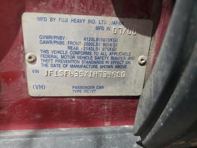 Photo 10 from auction – 2001 SUBARU FORESTER L with VIN JF1SF635X1H734980
