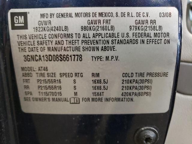 Photo 10 from auction – 2008 CHEVROLET HHR LS with VIN 3GNCA13D08S661778