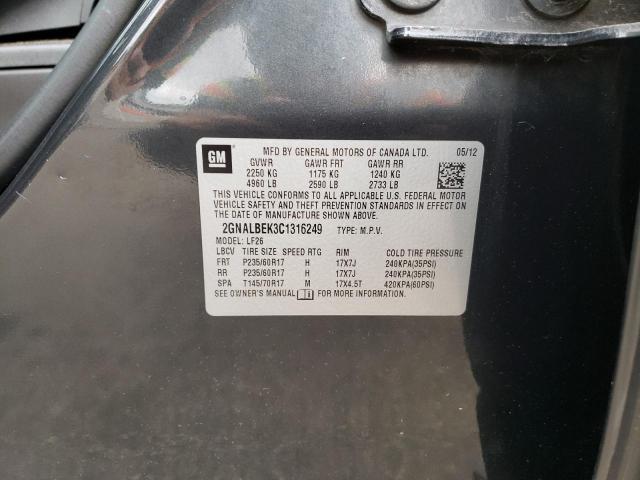 Photo 10 from auction – 2012 CHEVROLET EQUINOX LS with VIN 2GNALBEK3C1316249