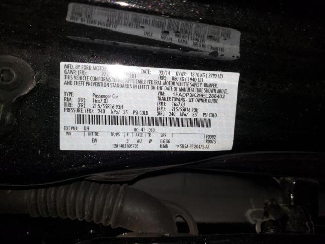 Photo 10 from auction – 2014 FORD FOCUS SE with VIN 1FADP3K29EL288402