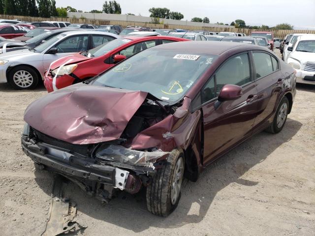 Photo 2 from auction – 2013 HONDA CIVIC LX with VIN 19XFB2F58DE080972