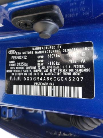Photo 10 from auction – 2012 KIA OPTIMA SX with VIN 5XXGR4A66CG046207