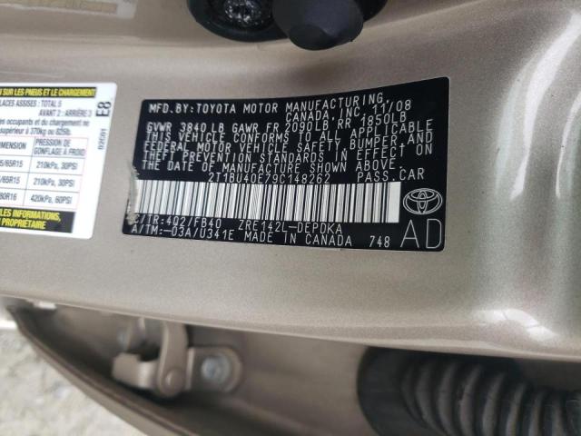 Photo 10 from auction – 2009 TOYOTA COROLLA BA with VIN 2T1BU40E79C148262