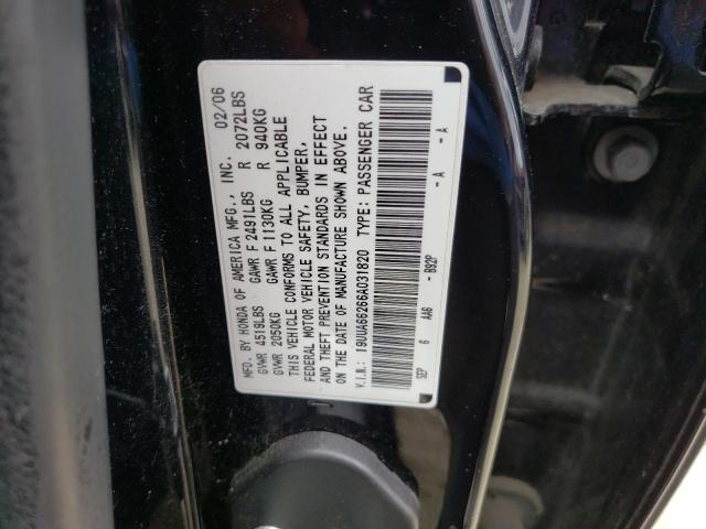 Photo 10 from auction – 2006 ACURA 3.2TL with VIN 19UUA66266A031820