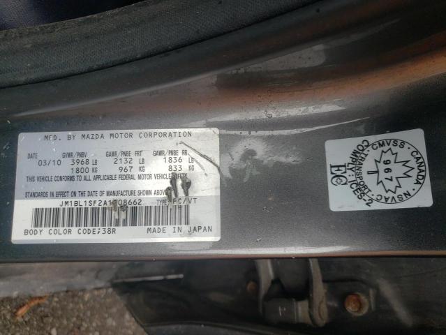Photo 10 from auction – 2010 MAZDA 3 I with VIN JM1BL1SF2A1308662