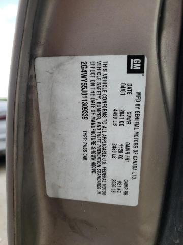 Photo 10 from auction – 2001 BUICK CENTURY LI with VIN 2G4WY55J011309339